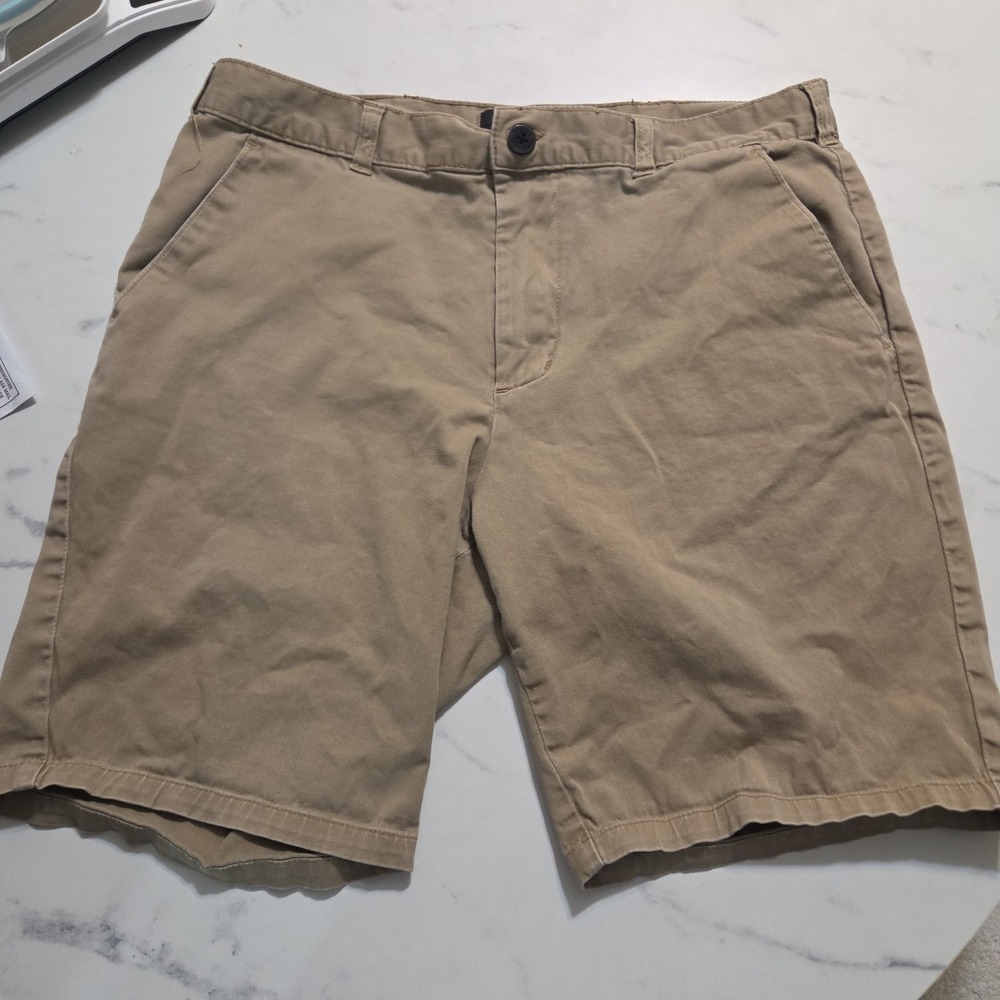 PacSun Los Angeles Men's Khaki Chino Shorts Size 32 Beige Stretch Flat Front Cas